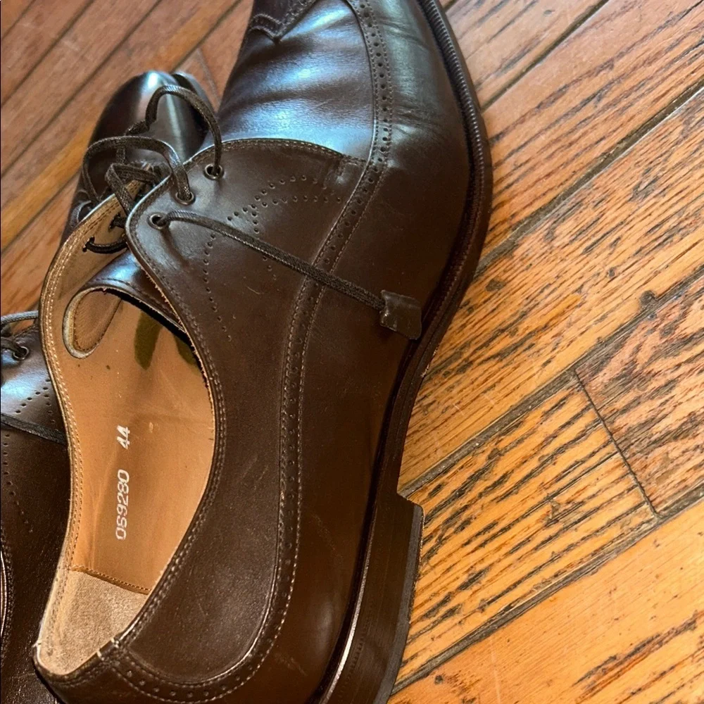 Men's Dark Brown Leather Derby Shoes – Classic Lace-Up Dress Oxfords